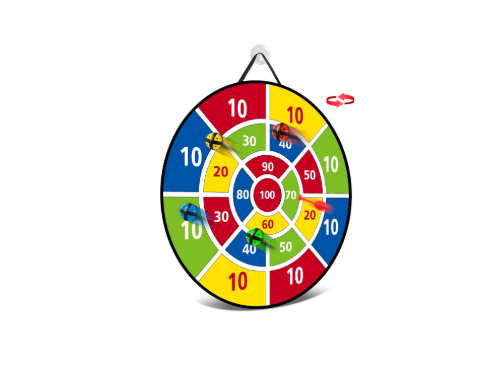 [132350] Dart Board Double Sided with 12 sticky balls and Darts