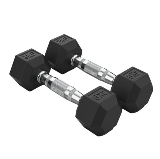 [1376] Dumbbells Metis Rubber Hex 3kg|6.6lb (Pair)