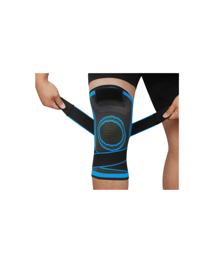 [7278] Knee Support Adjustable Brace Black|Blue M