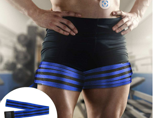 [13920] Restriction Occlusion leg Bands Pair Blue/Black