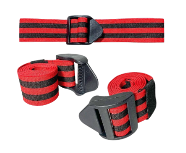 [13921] Restriction Occlusion Leg Bands Pair Red/Black