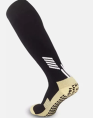 [6809] Football Socks Anti Slip Sports US 7-11 Black