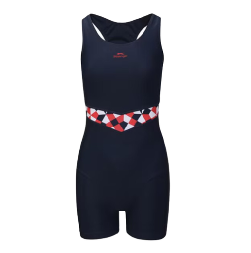 [8459] Swimwear Ladies Boyleg Slazenger UJ Size 12 Navy|Red|White