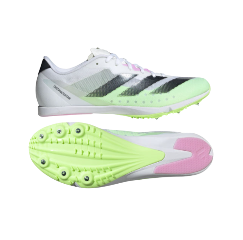 [12989] Spike Shoes Adidas Distancestar Running White UK11|US11.5