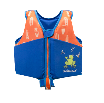 [13354] Toddler Swim Vest with Pockets & Adjustable Straps Blue/Orange