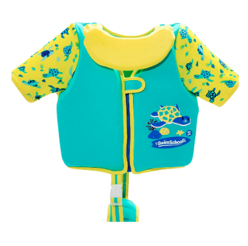 [13356]  Toddler Swim Vest with Pockets & Chin Rest Green/Yell