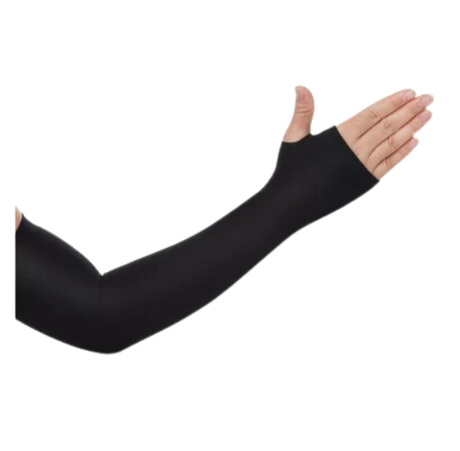 [1352] Arm Sleeve W/ Finger Hole Black
