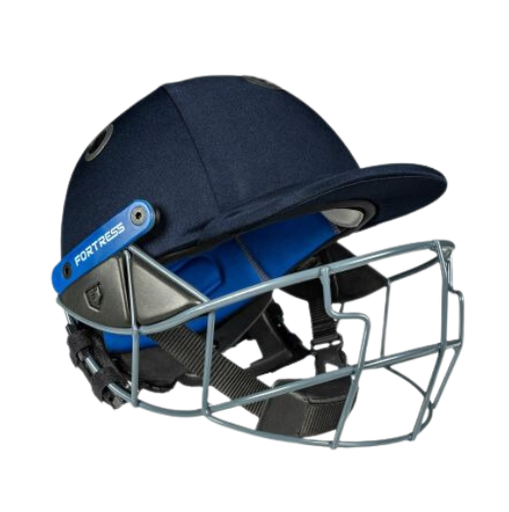 [10546] Cricket Helmet Fortress w/Neck Guard Adult Navy