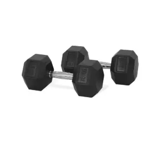 [9864] Dumbbells Rubber Hex Ergo 18kg|40lbs (Pair)