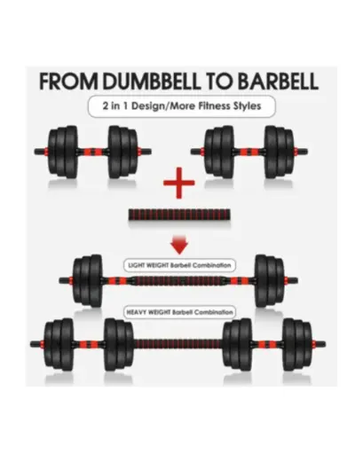 [54501] Vinyl Barbell | Dumbbell Weights Set (19kg|42lbs) 