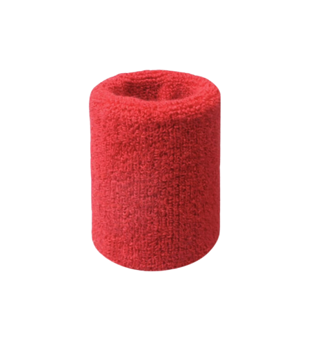 [9584] Cotton Sweat Wrist Band Red 1pc