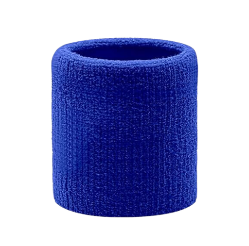 [9587] Cotton Sweat Wrist Band Blue 1pc
