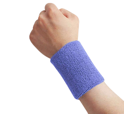 [104010] Cotton Sweat Wrist Band Skyblue 1pc