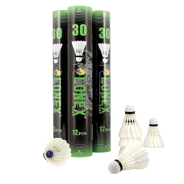 [13775] Badminton Lonex 12pc Goose Feather Shuttlecocks Outdoors