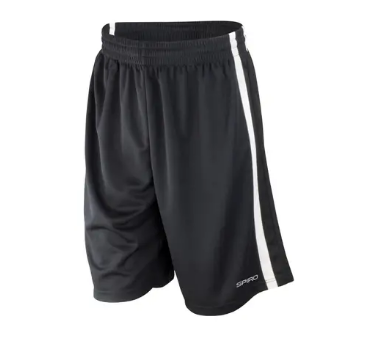 [100102] Performance Shorts Spiro Men's Black With White Stripe Medium   