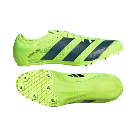 [102274] Spike Shoes Adidas Sprintstar Running Lemon|Blue US11