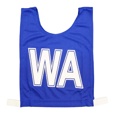 [10220] Netball Bibs Set of 7 Royal Adult Small