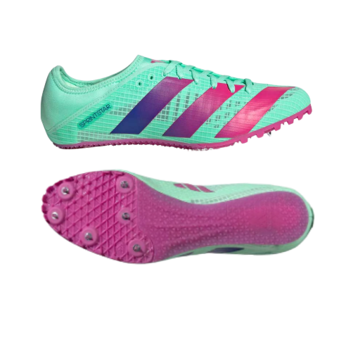[102221] Spike Shoes Adidas Sprintstar Running Pulse Mint|Lucid Blue|Fuchsia US8.5