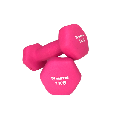 [10218] Dumbbells Metis Neoprene Hex 1kg|2.2lbs (Pair)