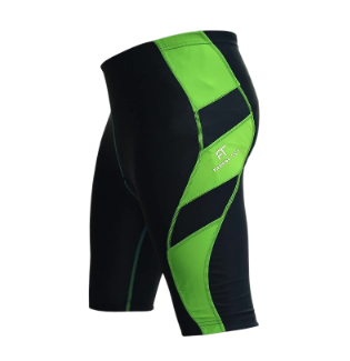 [CL101372] Cycling Shorts Padded Black|Green Small