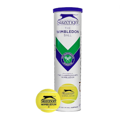 [13973]  Lawn Tennis Balls Slazenger Wimbledon (4) Tube 
