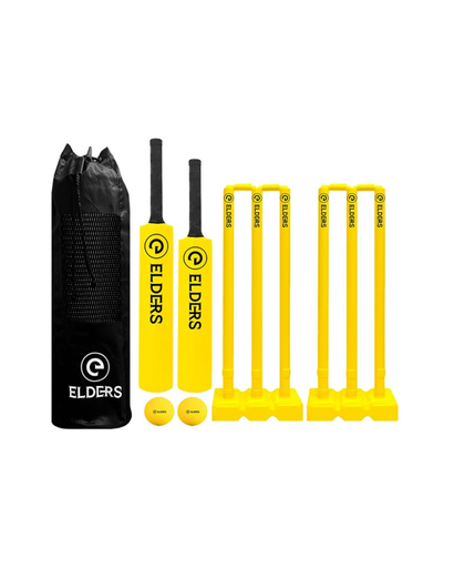 [10072] Cricket Set Plastic Elders 2x Bats Size 3&5, 2xStumps & 2xBalls 