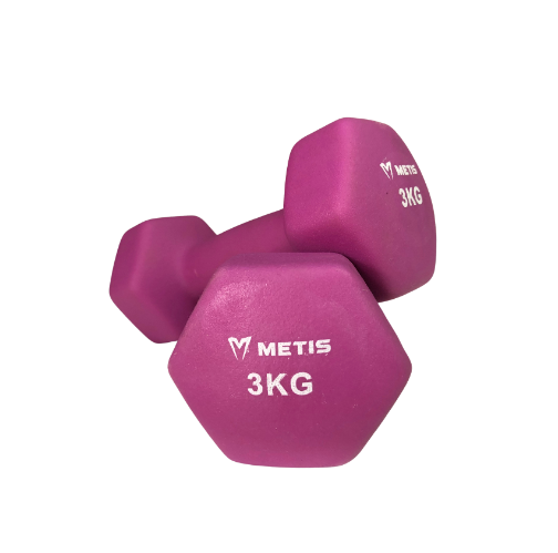 [10102] Dumbbells Metis Neoprene Hex 3kg|6.6lbs (Pair) 