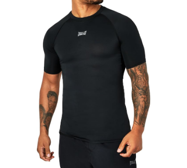 [CL10046 ]  Short Sleeved Baselayer Black M Everlast