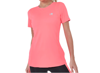 [10162]  Workout Sleeved Top Ladies Coral Xlarge