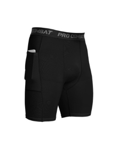 [CL100621 ] Compression Tights Shorts Men's w/Pockets Black XLarge
