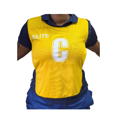 [10019] Netball Bibs Elite Set of 7 Yellow Adult Small 