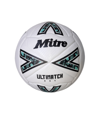 [11969] Football Mitre Ultimatch White|Green Size 5