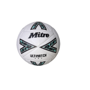 [11969] Football Mitre Ultimatch White|Green Size 5