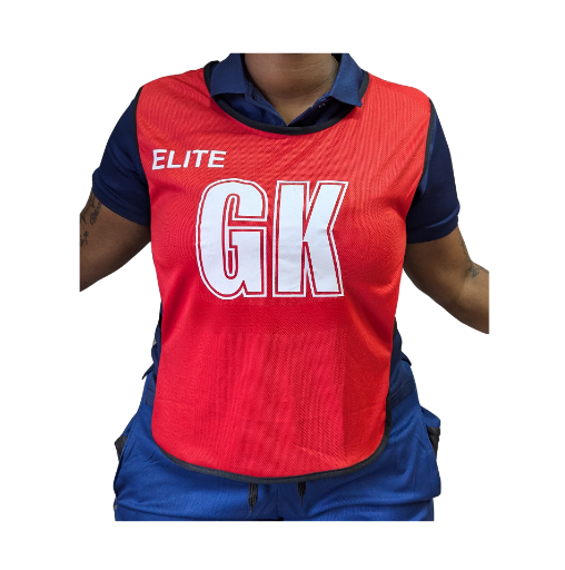 [13984] Netball Bibs Elite Set of 7 Red Adult Medium