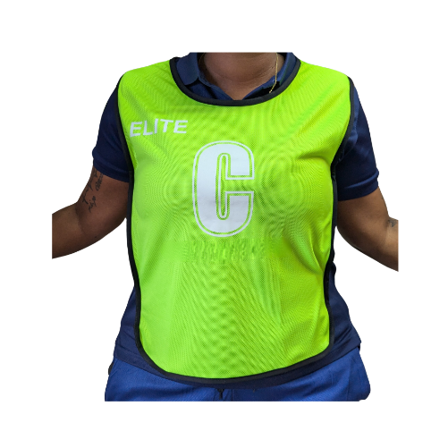 [13980] Netball Bibs Elite Set of 7 Fluo Green Adult Large