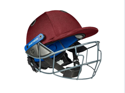 [34982] Cricket Helmet Fortress w/Neck Guard Adult Maroon
