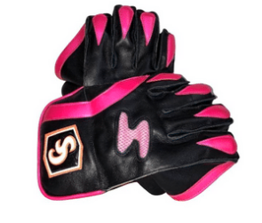 [10174] Wicket Keeping Gloves Black/Pink Juniors
