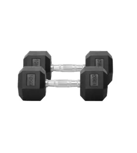 [43200] Dumbbells Forza Rubber Hex Coated 10kg|22lbs (Pair) 