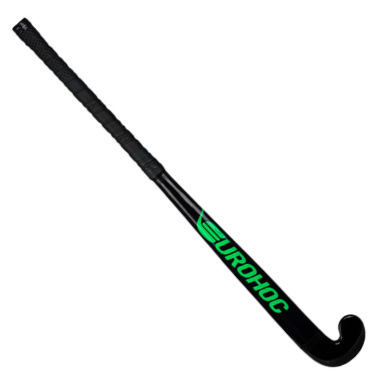[12160] 34" Eurohoc Wooden Hockey Stick Black|Green