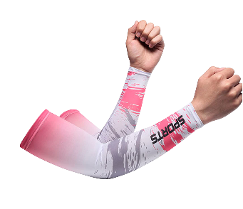 [13654] Elbow Sleeves Non Padded Pattern Pink Large (Pair)