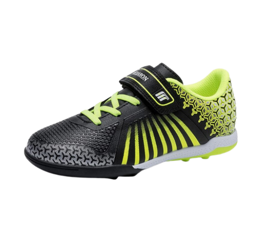 [13657] Astro Turf Trainers Black|Green Kids UK4|US5