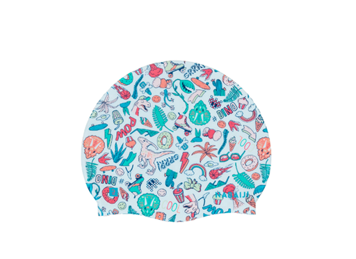 [10822] Swim Cap Dino Multi Color - Junior Nabaiji