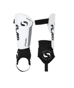 [43512] FB Shin Guards Sondico Flair Ankle White|Black Adult Small