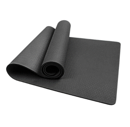[10386] Yoga Mat Anti Slip Double Layer 24"x72" 6.0mm Thickness 100% Latex Black