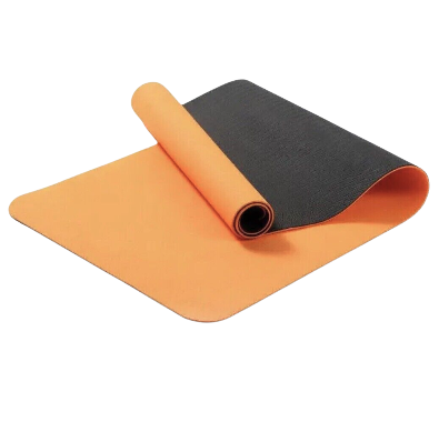 [10388] Yoga Mat Anti Slip Double Layer 24"x72" 6.0mm Thickness 100% Latex Orange|Black