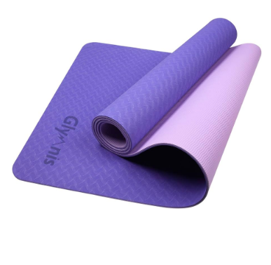 [10390] Yoga Mat Anti Slip Double Layer 24"x72" 6.0mm Thickness 100% Latex Purple|Light Purple