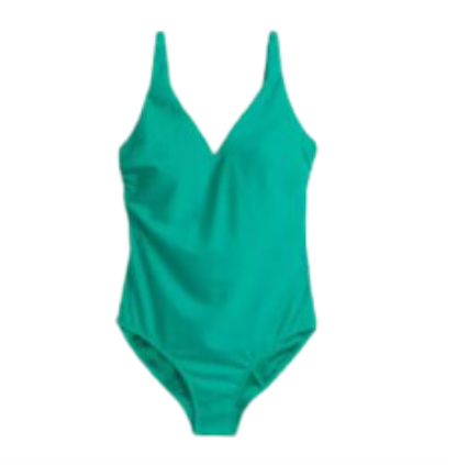 [12896] Swimsuit V-Neck Ladies One Piece Green Size 22