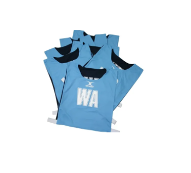 [13991] Netball Reversible Adult Bibs Royal|SkyBlue