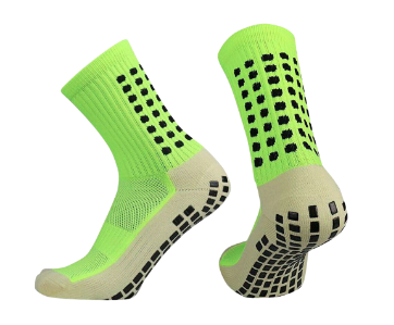 [13814] Anti Slip Sports Socks US 7-11 Fluo Yellow