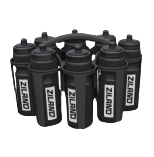 [13157] Water Bottle Carrier Set 8pack Ziland 700ml - Black